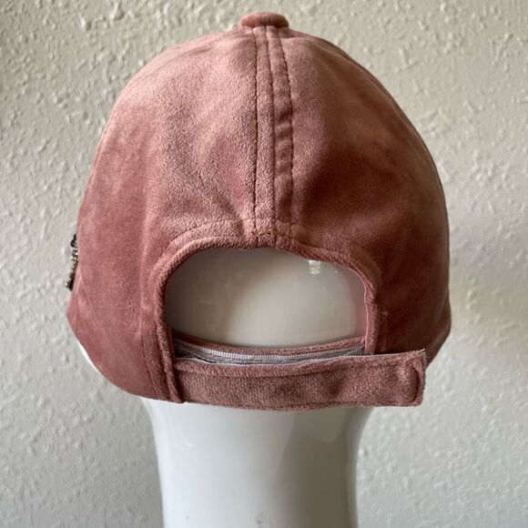 Mauve Velour Beaded Adjustable Hat - Picture 4 of 7